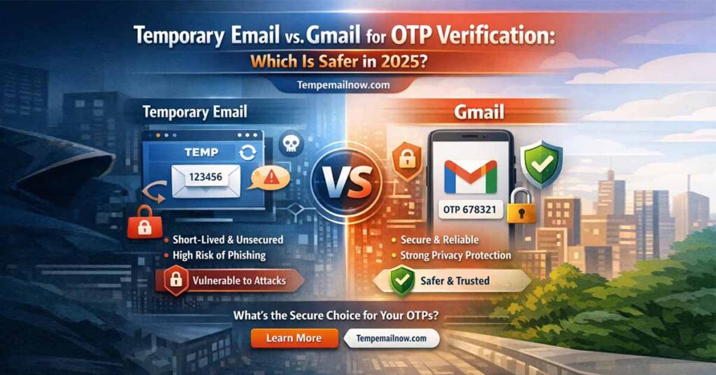 Temporary Email vs Gmail for OTP Verification: Which Is Safer in 2025?