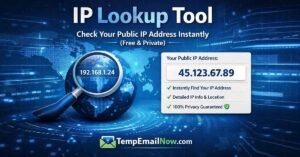 IP lookup tool to check public IP address and location by Temp Email Now
