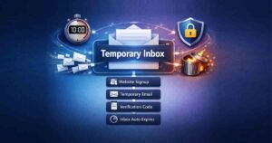Disposable email trends in 2026 showing a temporary email inbox protecting users from spam and privacy risks