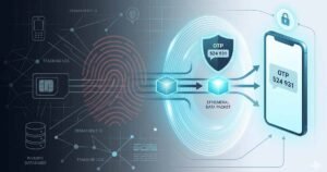 Technical diagram showing how to use a disposable email for otp verification to protect digital identity.