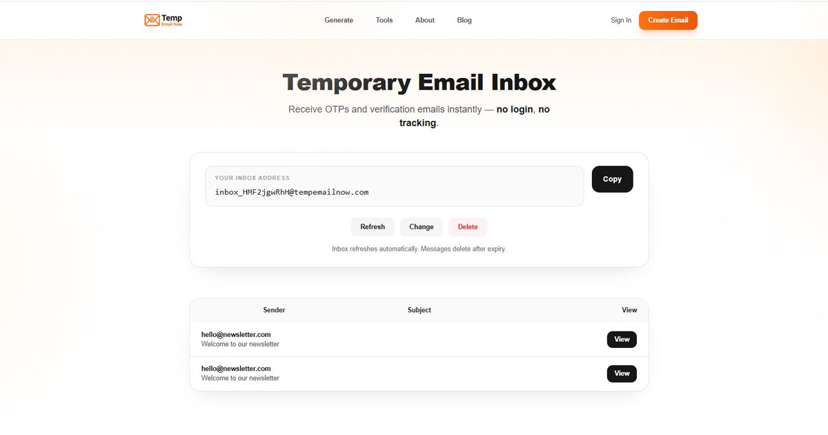 Temporary Email Inbox Generate Temporary Email Instantly – Free & Private